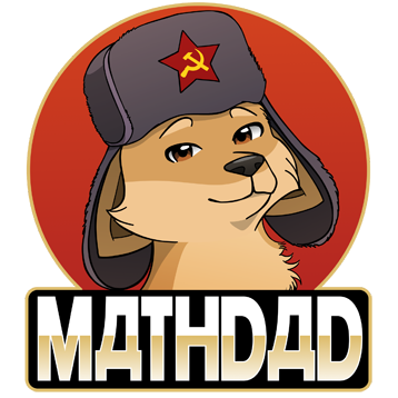 MathDad's Logo Featuring a Cute Dog in a Soviet Ushanka